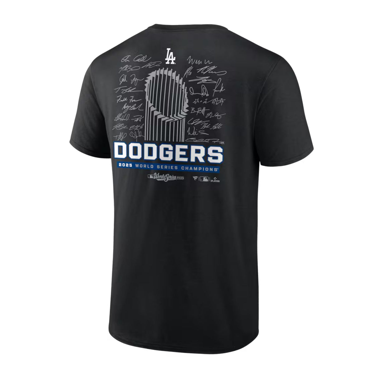 Los Angeles Dodgers 2025 World Series Champions Signature Roster Black T-Shirt - Fanatics -