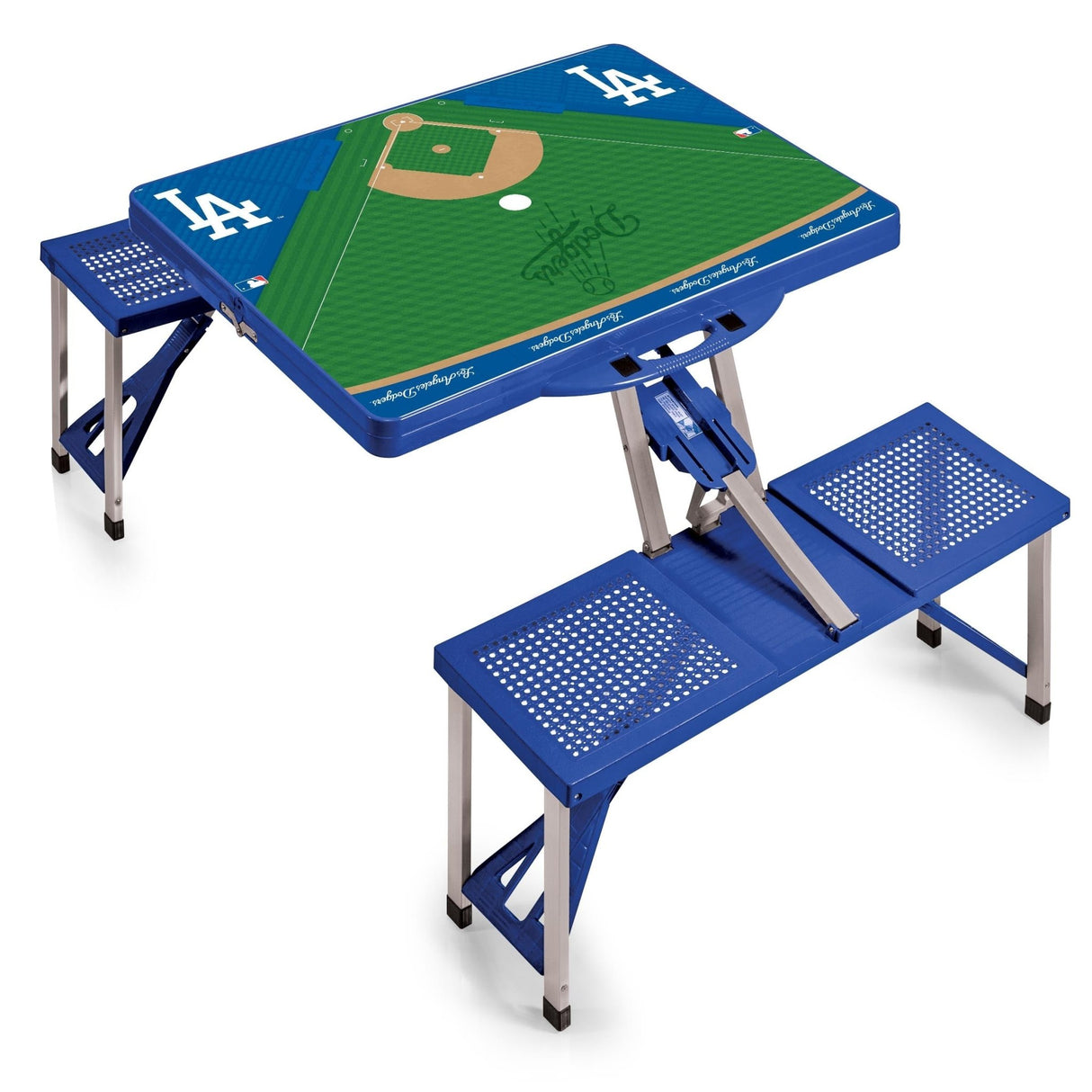 Los Angeles Dodgers Baseball Diamond - Picnic Table Portable Folding Table with Seats - Picnic Time Family of Brands - 099967307819