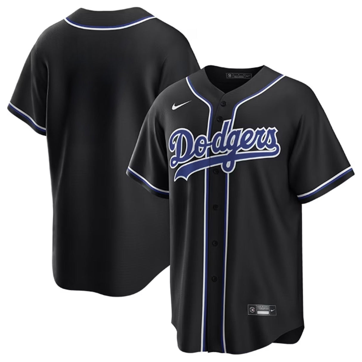 Los Angeles Dodgers Black " Lights Out " Nike® Official Team Replica Jersey - Nike -