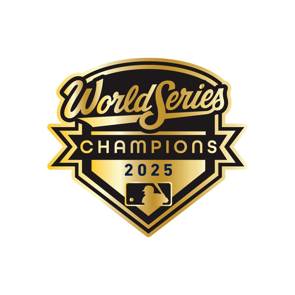 Los Angeles Dodgers Blackout 2025 Gold World Series Champions Patch 59FIFTY - New Era -
