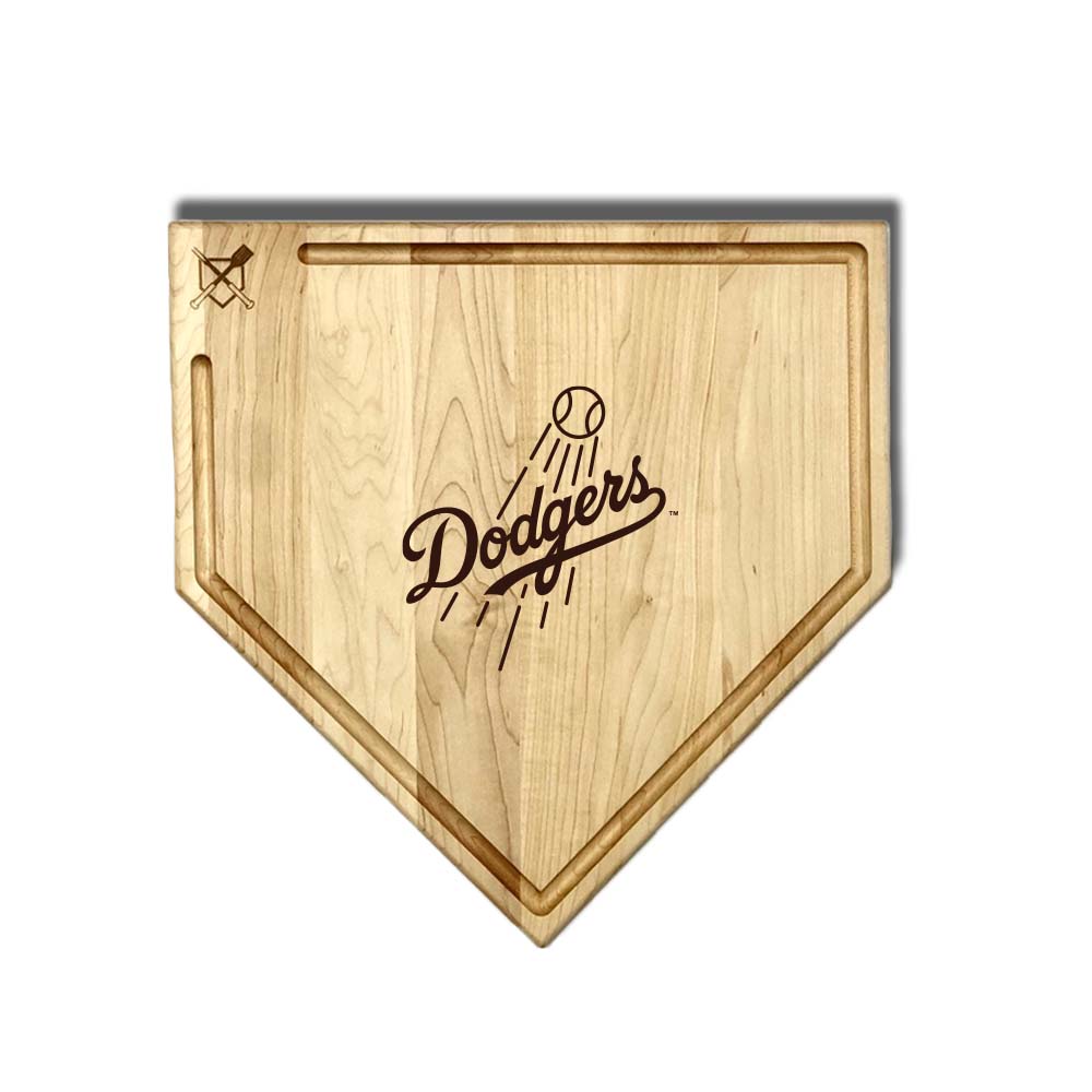 Los Angeles Dodgers Home Plate Cutting Boards | Multiple Sizes | Multiple Designs - Baseball BBQ -