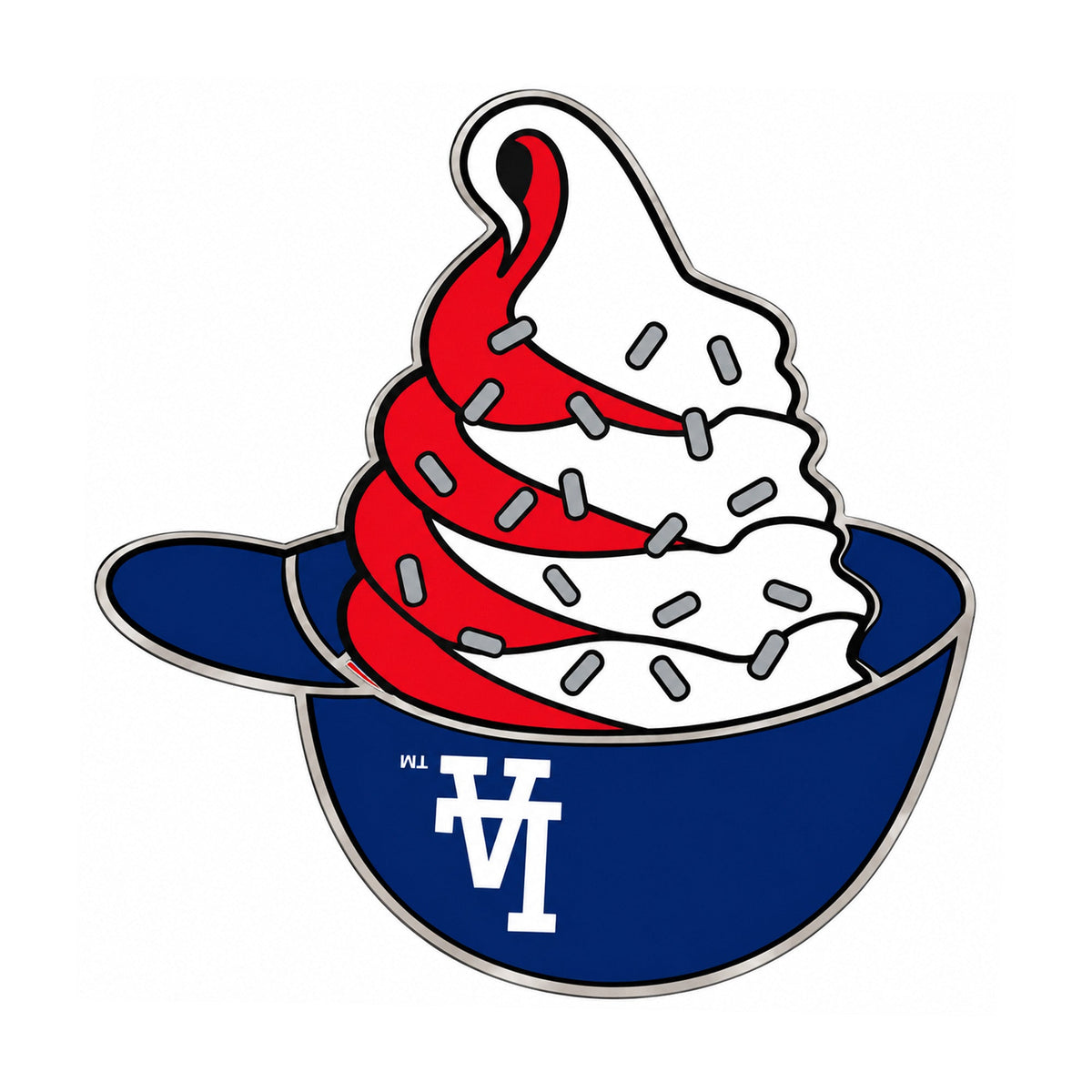 Los Angeles Dodgers Ice Cream Helmet Enamel Pin - PSG - 252741104