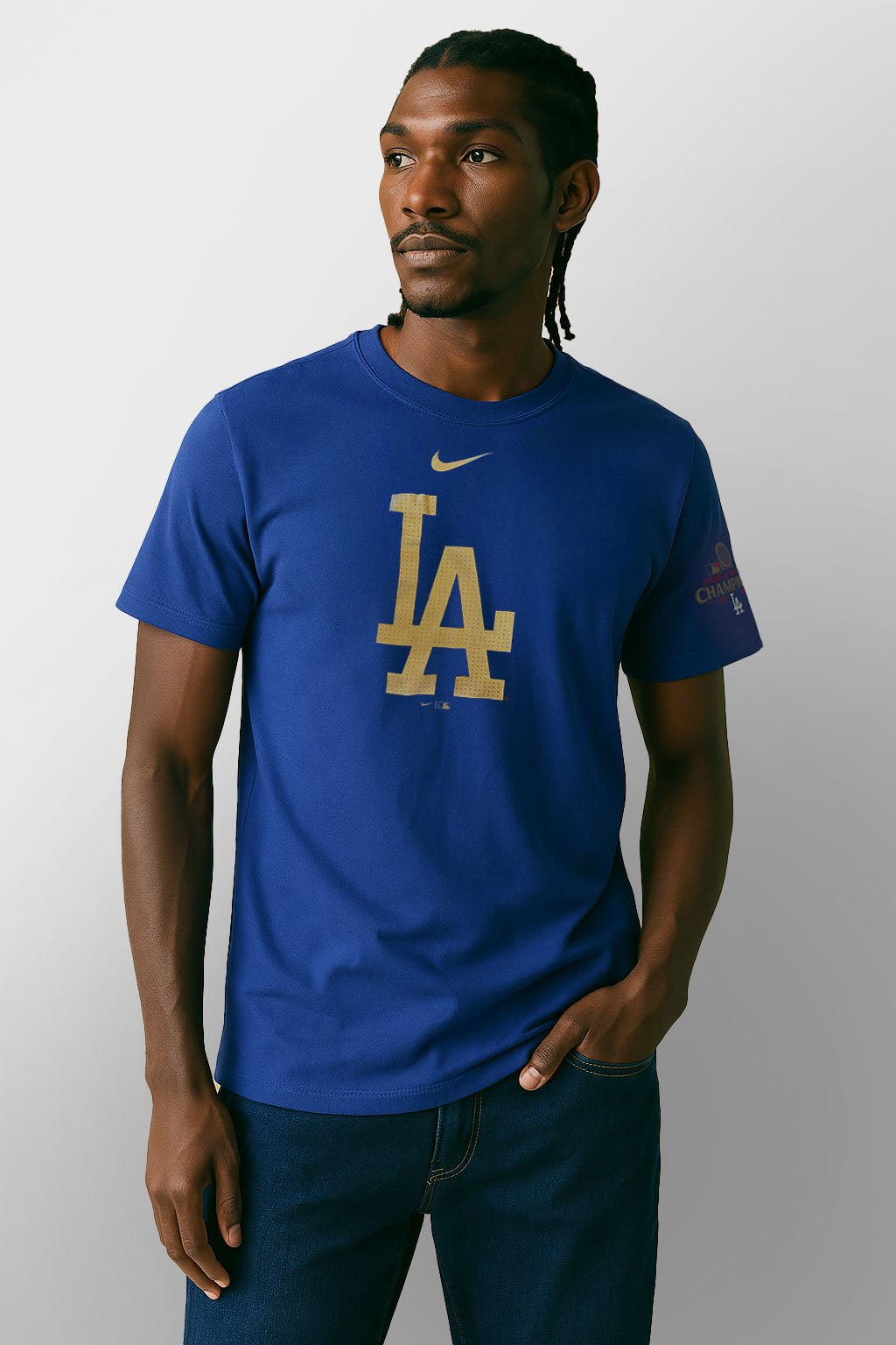 Los Angeles Dodgers Nike Royal 2025 Gold Collection LA Logo T-Shirt - Nike -