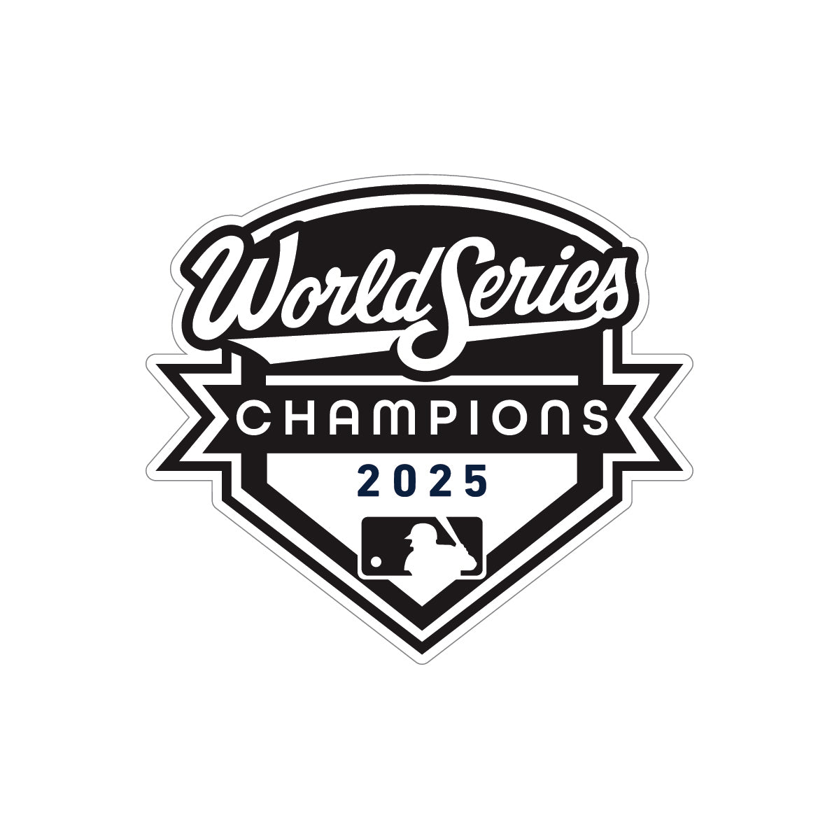 Los Angeles Dodgers Official BW 2025 World Series Champs Emblem White Outline 59FIFTY - New Era -