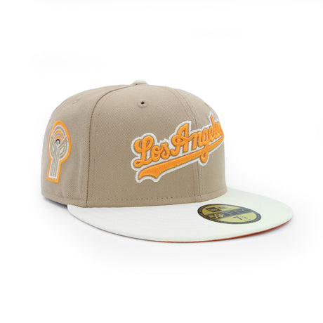 Los Angeles Dodgers Script Two Tone Kahki Orange 59FIFTY - New Era -