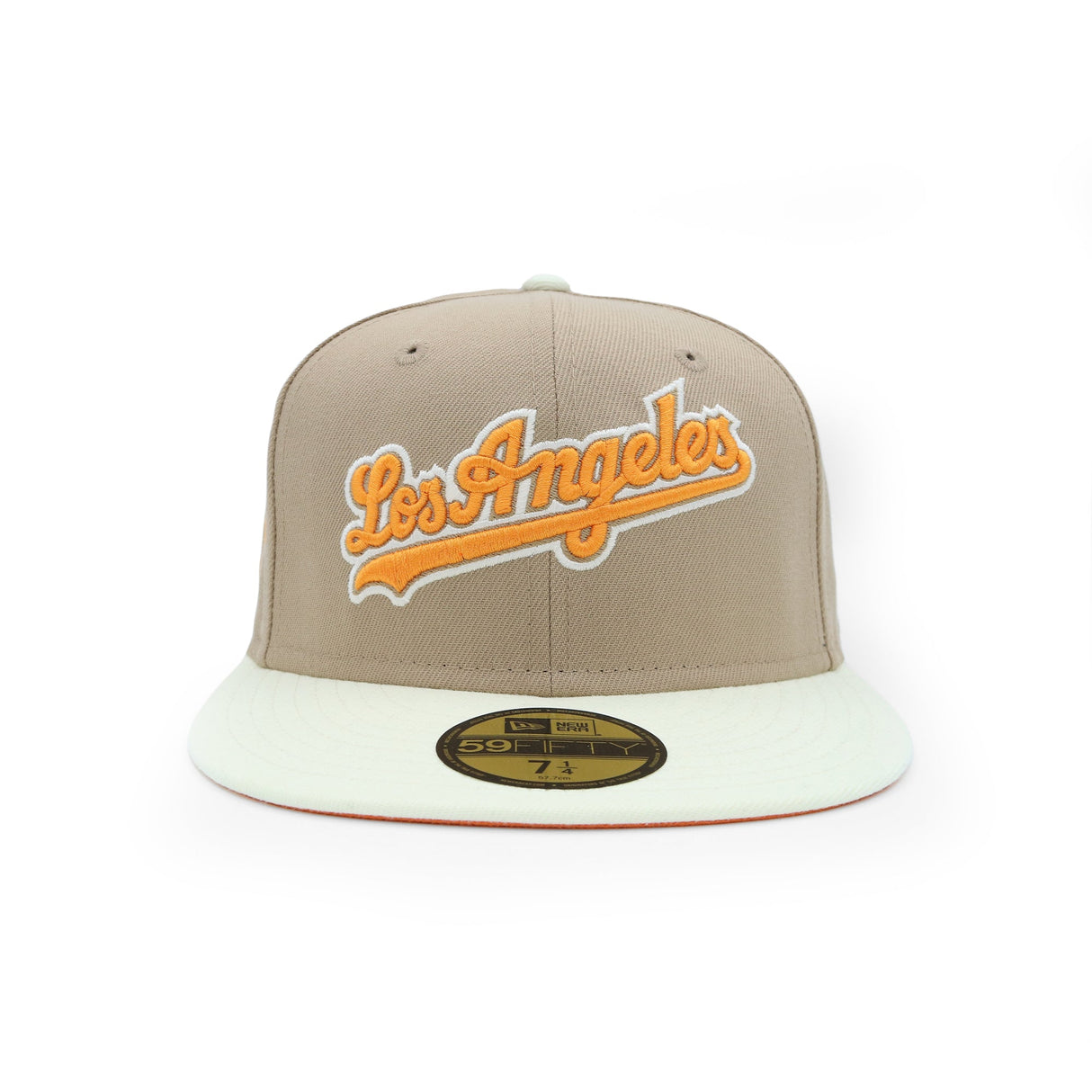 Los Angeles Dodgers Script Two Tone Kahki Orange 59FIFTY - New Era -