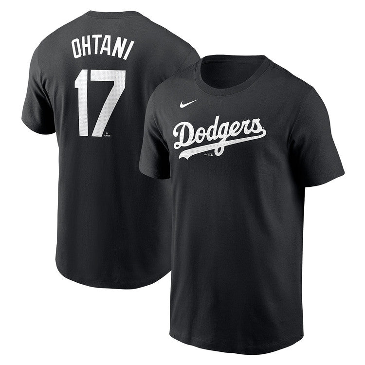 Los Angeles Dodgers Shohei Ohtani 17 " Fuse Name & Number " - Black Nike T-Shirt - Nike -