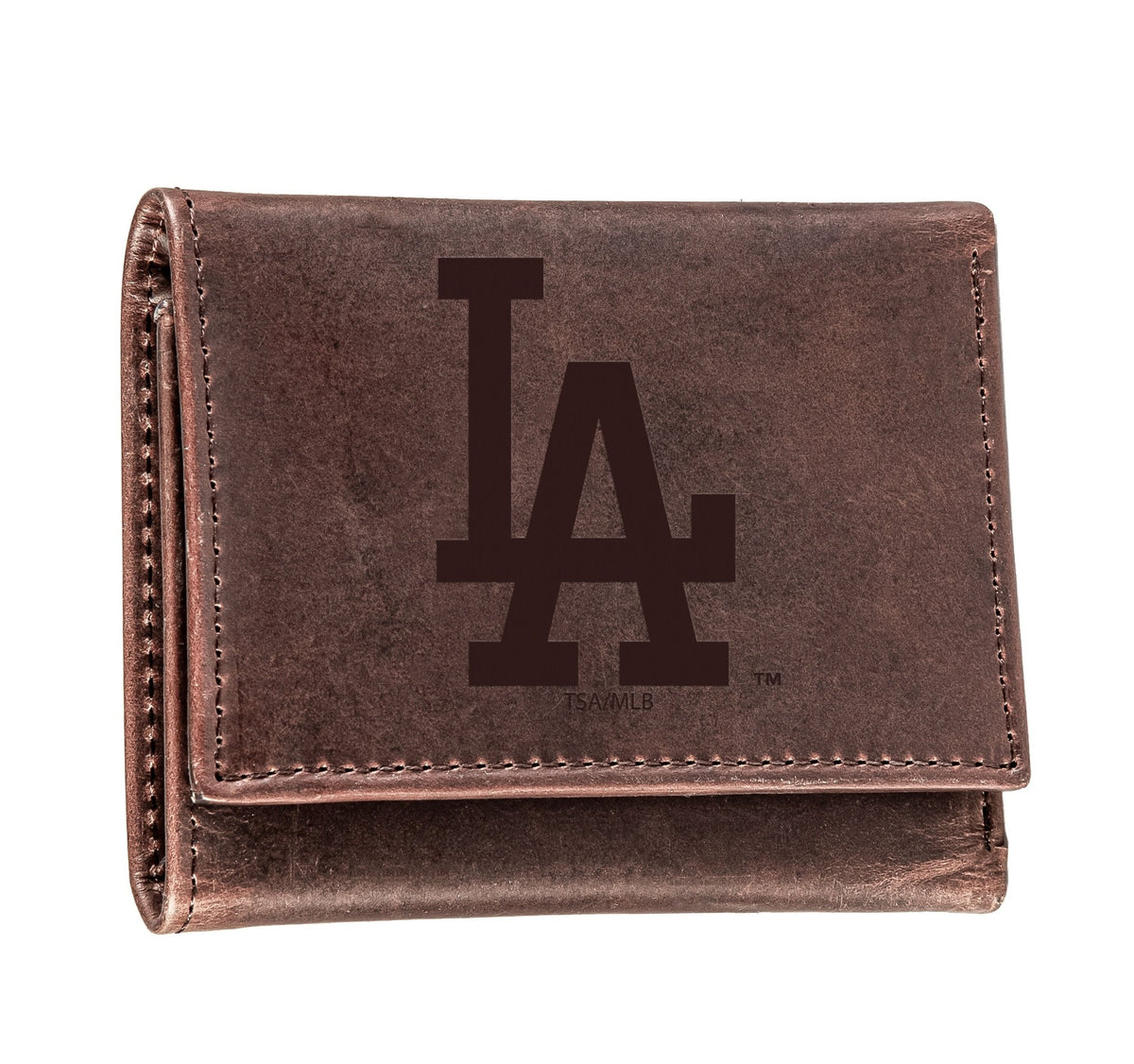 Los Angeles Dodgers Tri-Fold Wallet Brown 100% Genuine Leather - EG Collective - 801946416166