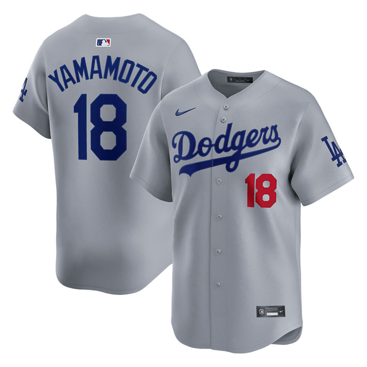 Los Angeles Dodgers Yoshinobu Yamamoto Nike® Alt Gray Road Limited Jersey - Nike -