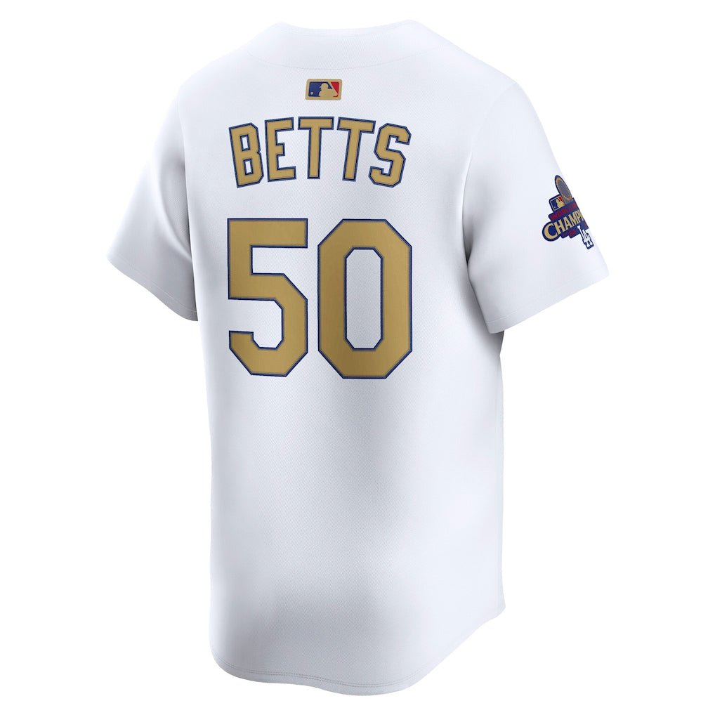 Los Angeles Dodgers YOUTH Mookie Betts White 2025 Gold Collection Limited Jersey - Nike -
