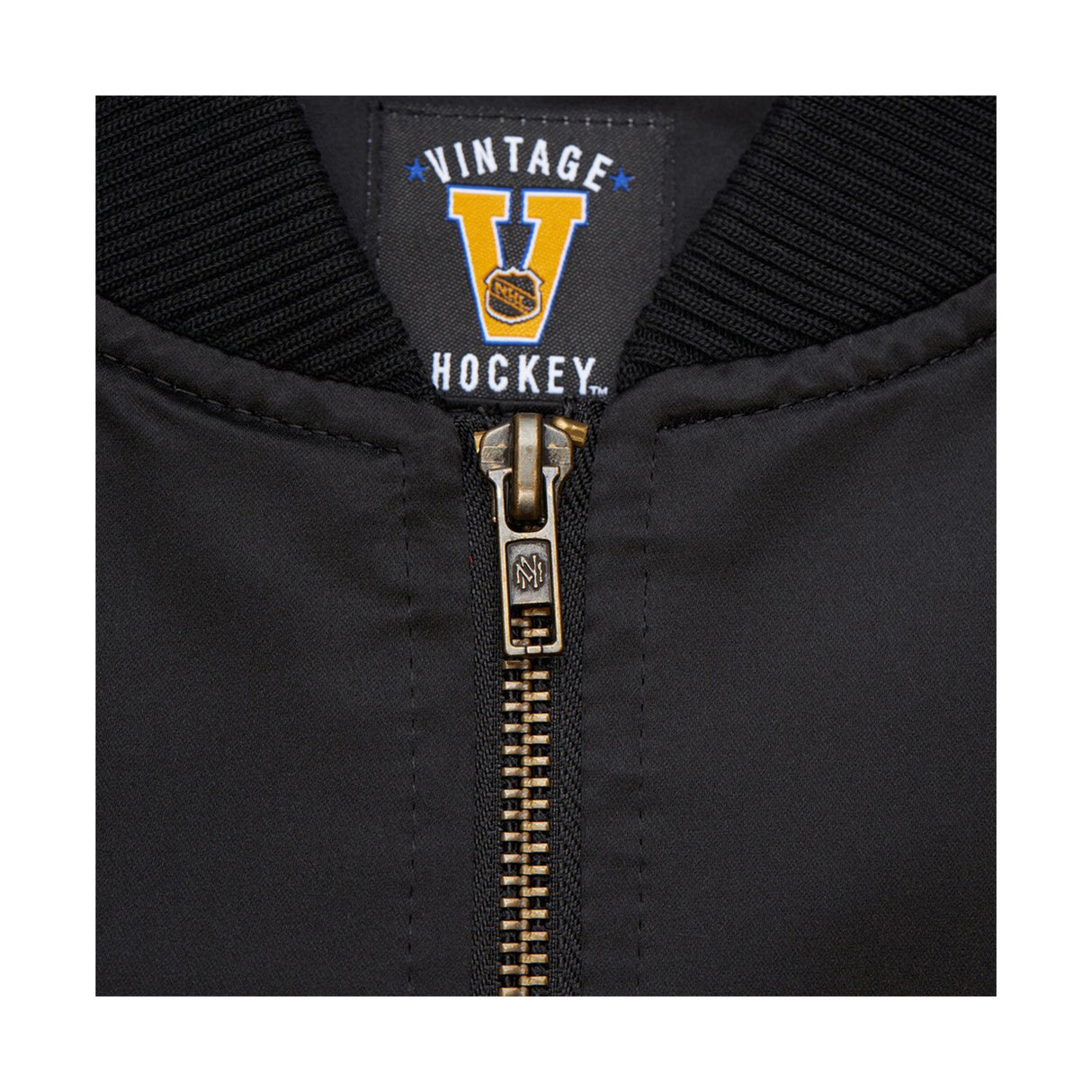 Los Angeles Kings Vintage Hockey Satin Black Full - Zip Bomber Jacket - Mitchell & Ness - 22490231601