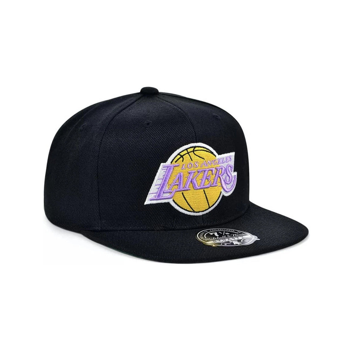 Los Angeles Lakers Black Hardwood Classics Core Fitted Hat - Mitchell & Ness -