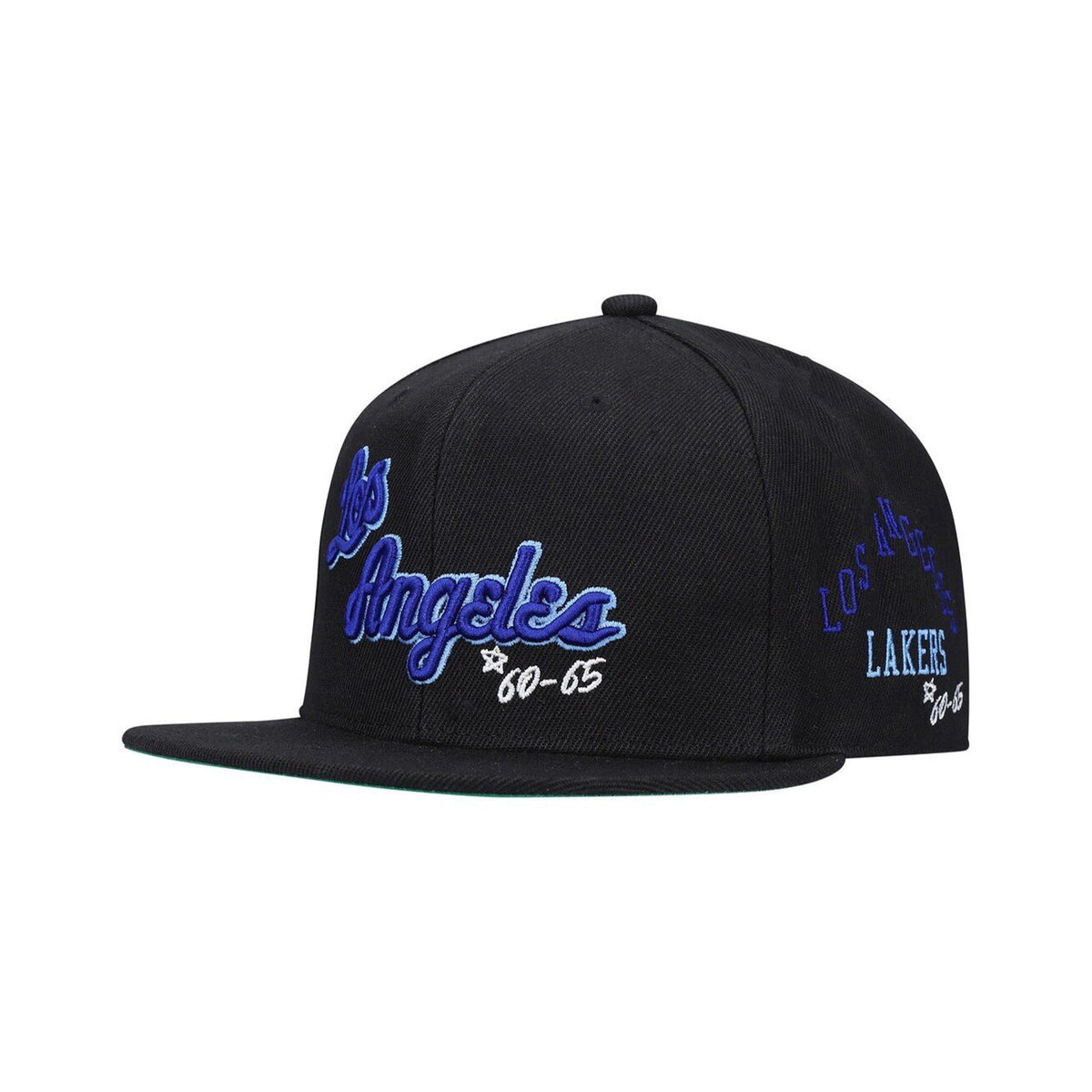 Los Angeles Lakers Black Hardwood Classics Timeline Fitted Hat - Mitchell & Ness - 31002201