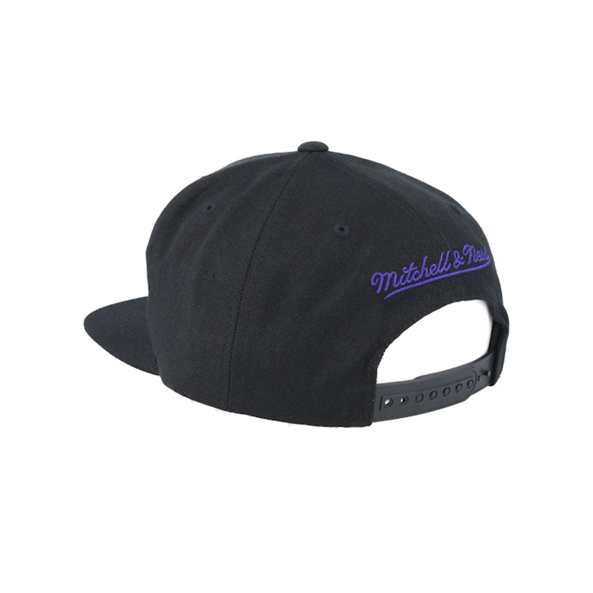 Los Angeles Lakers Black Tonal Purple - Trim Logo Snapback Hat - Mitchell & Ness -
