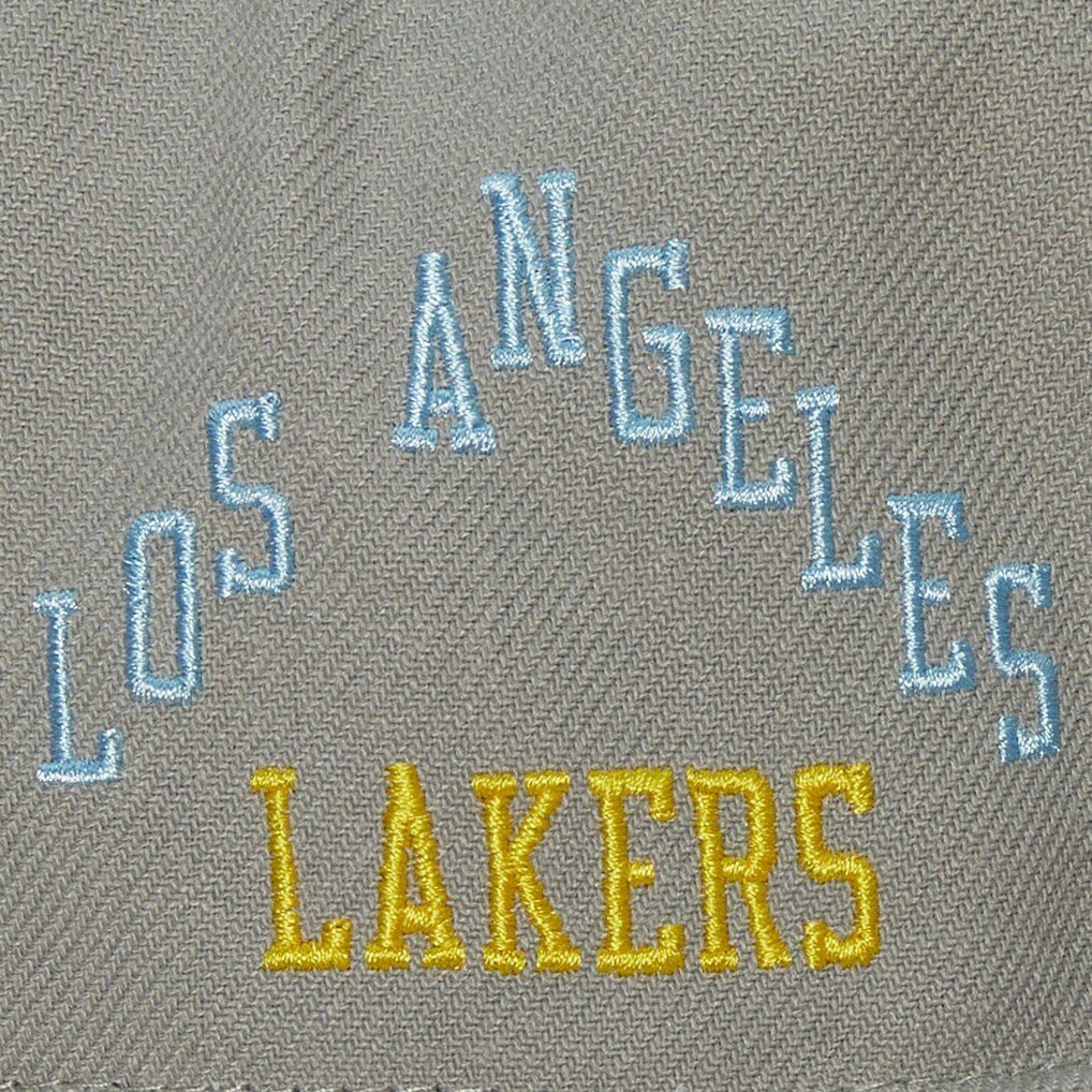Los Angeles Lakers Gray Hardwood Classics Till Dawn Fitted Hat - Mitchell & Ness -