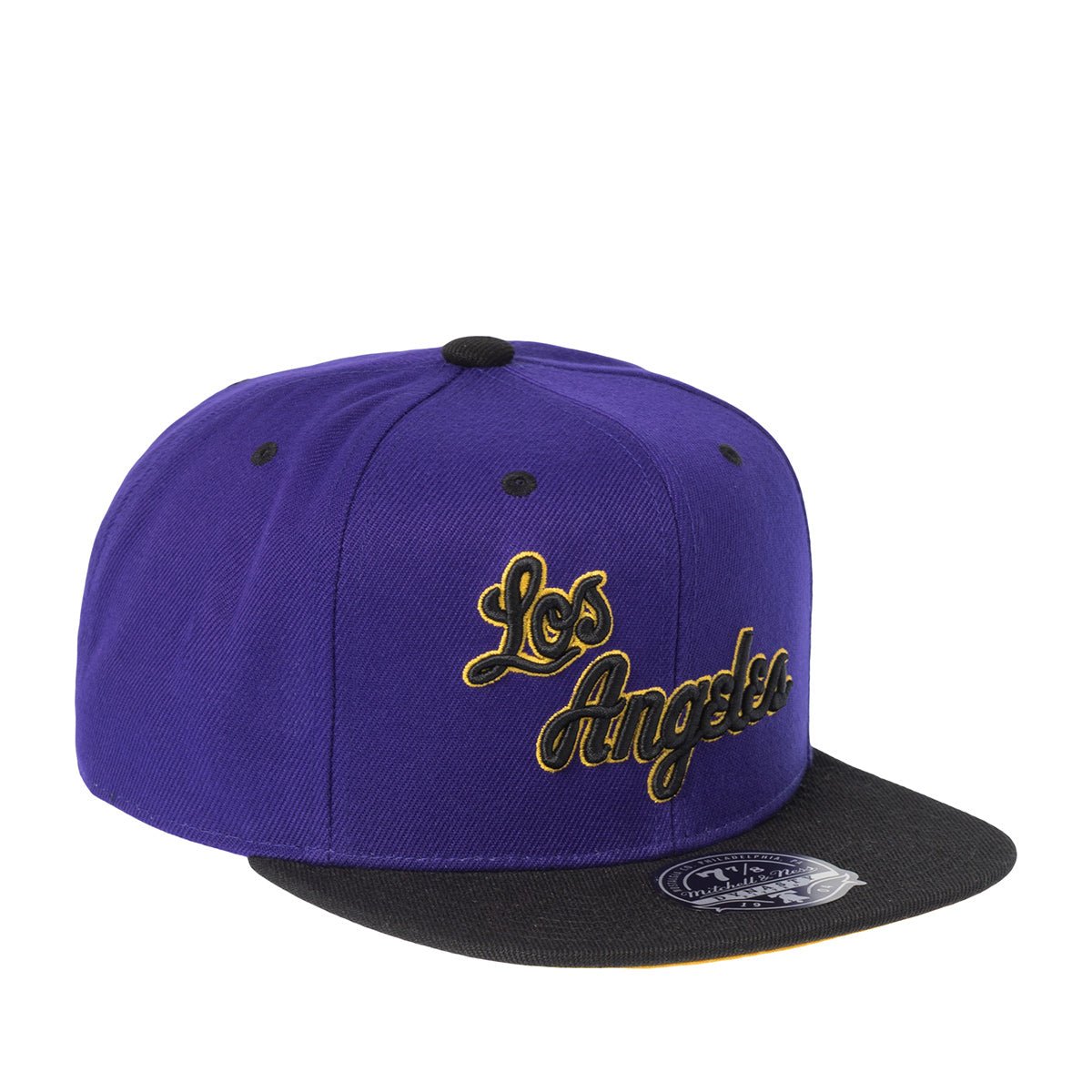 Los Angeles Lakers Purple/Black/Gold Fitted Hat - Mitchell & Ness -
