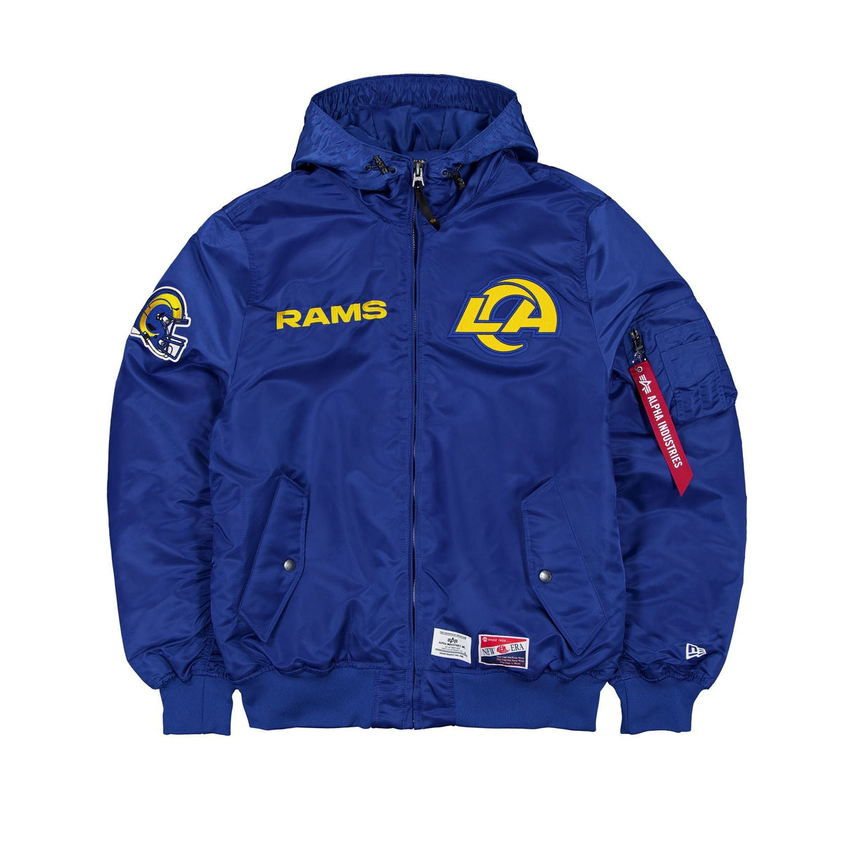 Los Angeles Rams Alpha Industries L - 2B Hooded Bomber Jacket - New Era -
