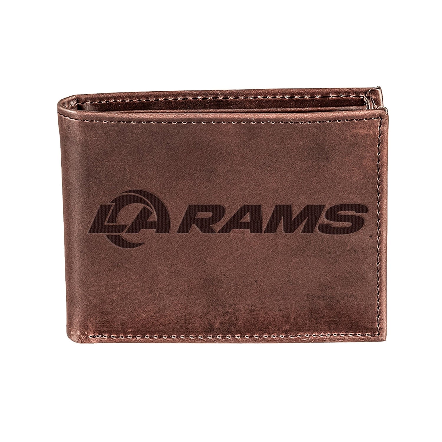 Los Angeles Rams, Bi - Fold Wallet, Brown, CH, 100% Genuine Leather - EG Collective - 808412080166