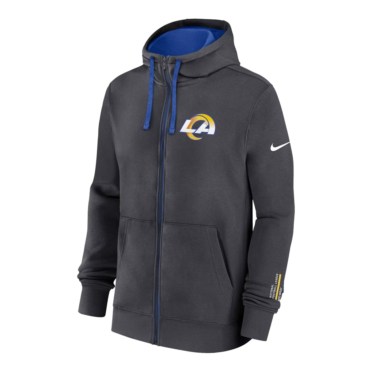 Los Angeles Rams Nike Anthracite Primetime Club Full - Zip Hoodie - Nike -