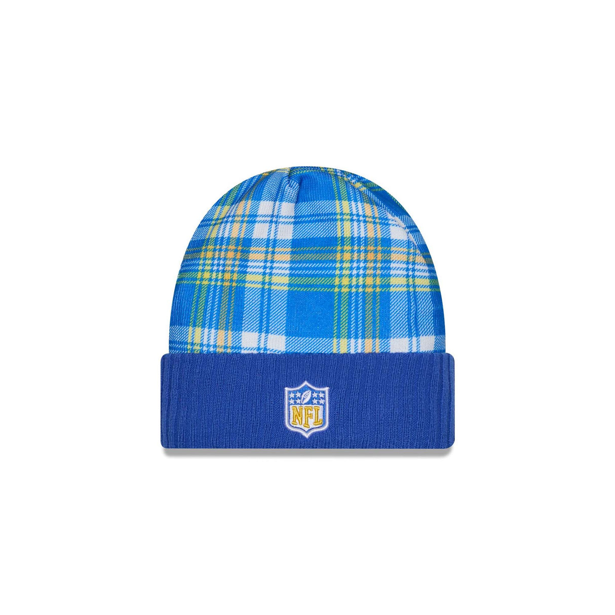 Los Angeles Rams Royal Plaid Statement Beanie Cuffed Knit Hat - New Era -