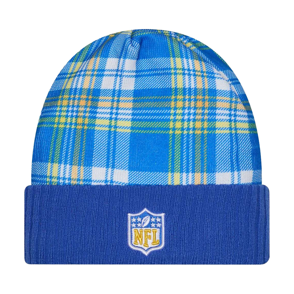 Los Angeles Rams Statement Blue Plaid Cuffed Knit Beanie - New Era - 237012401