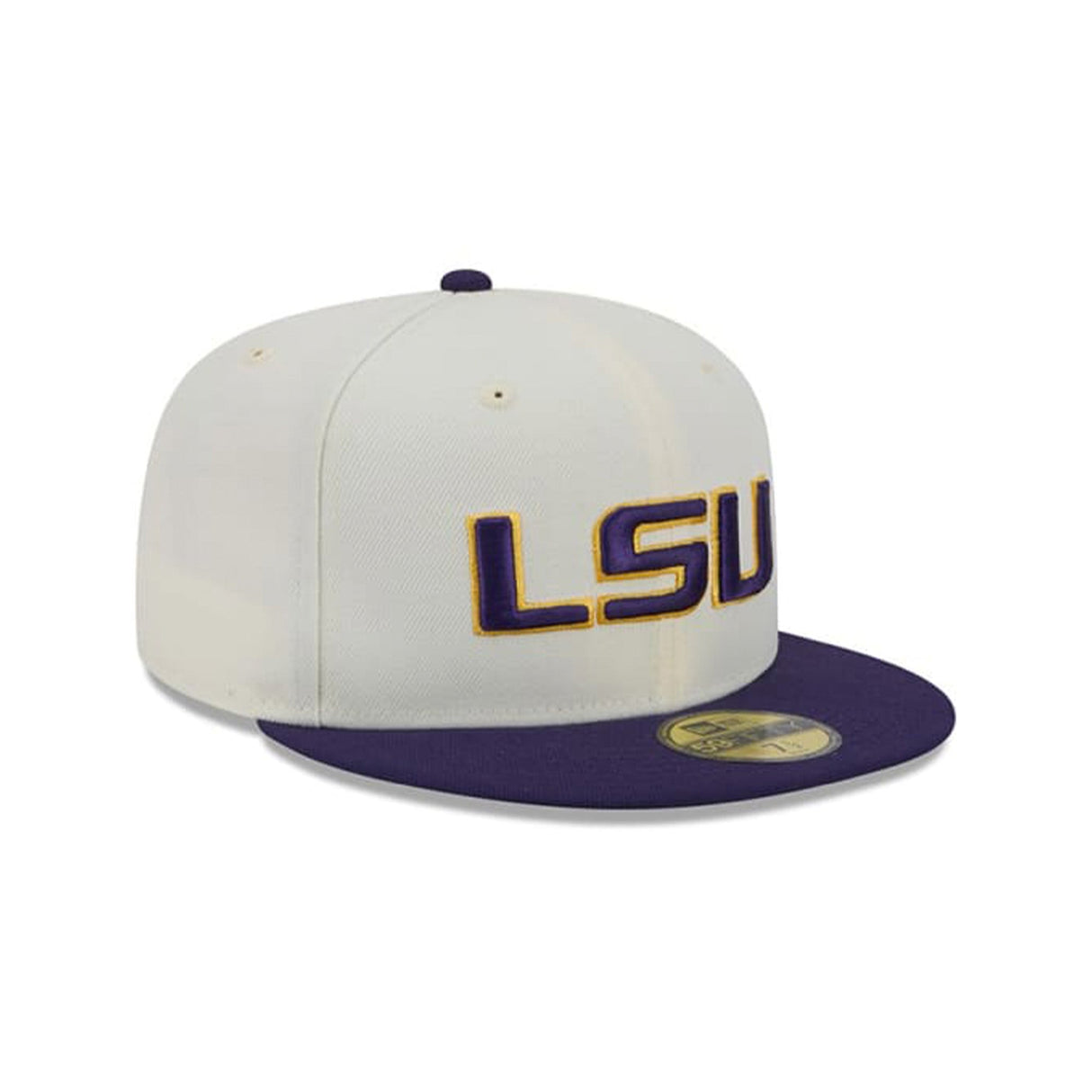 Louisiana State Tigers LSU Cream & Purple 59FIFTY Fitted Hat - New Era - 230110163201