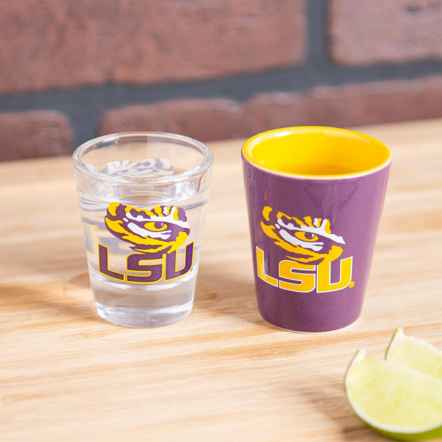 Louisiana State University 4 - Piece Ceramic and Glass 2oz. Shot Glass Set - EG Collective - 801946180487