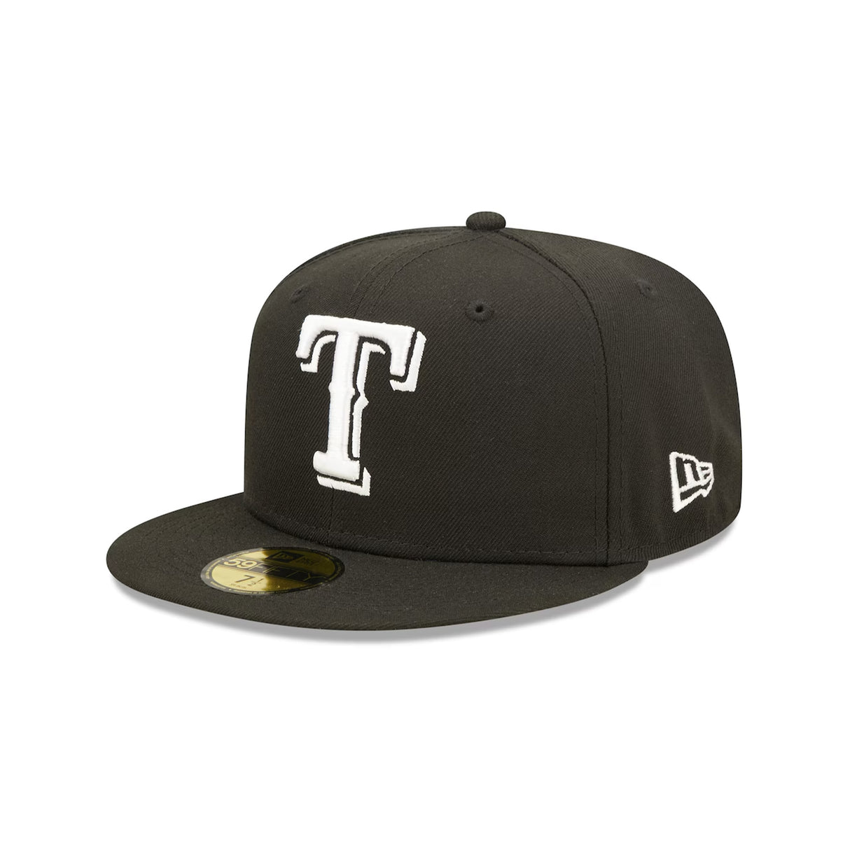 Texas Rangers Black & White Logo 59FIFTY Fitted Hat