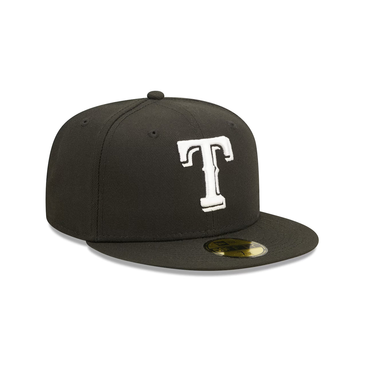 Texas Rangers Black & White Logo 59FIFTY Fitted Hat