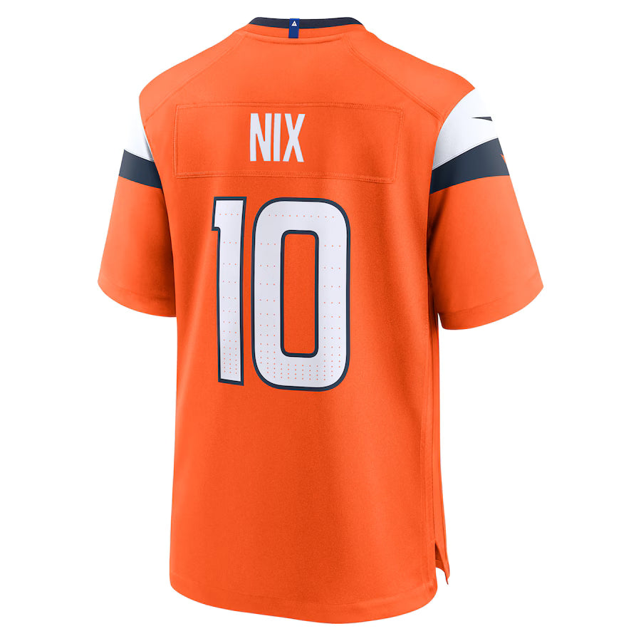 Men's Denver Broncos Bo Nix Nike Orange Player Game Jersey