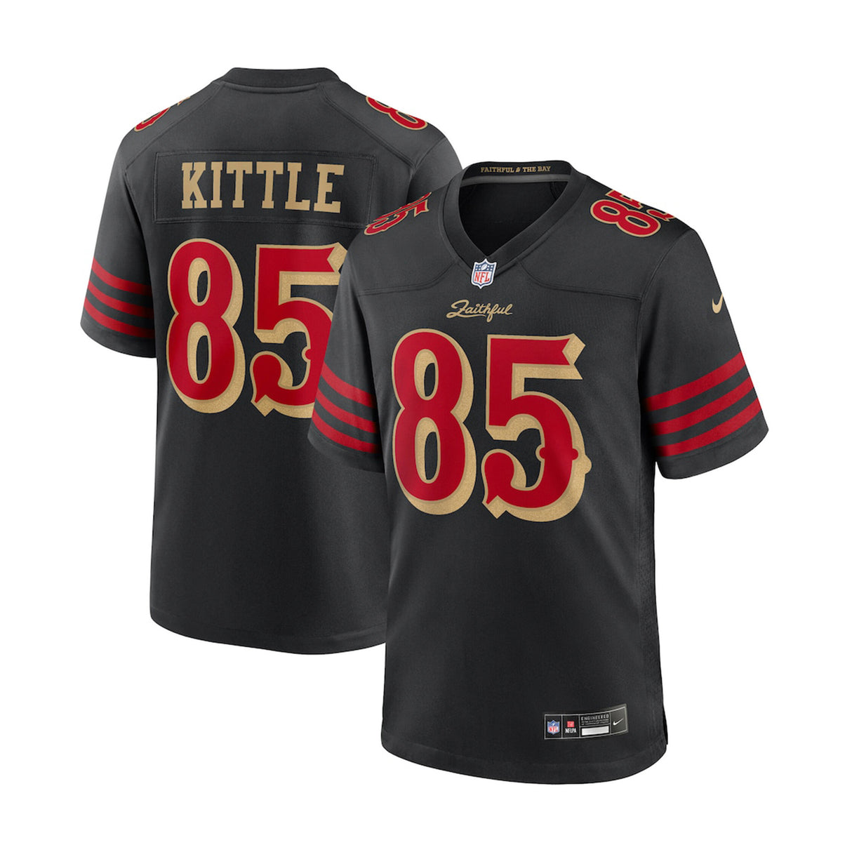 San Francisco 49ers George Kittle 2025 Black Rivalries Collection Game Jersey