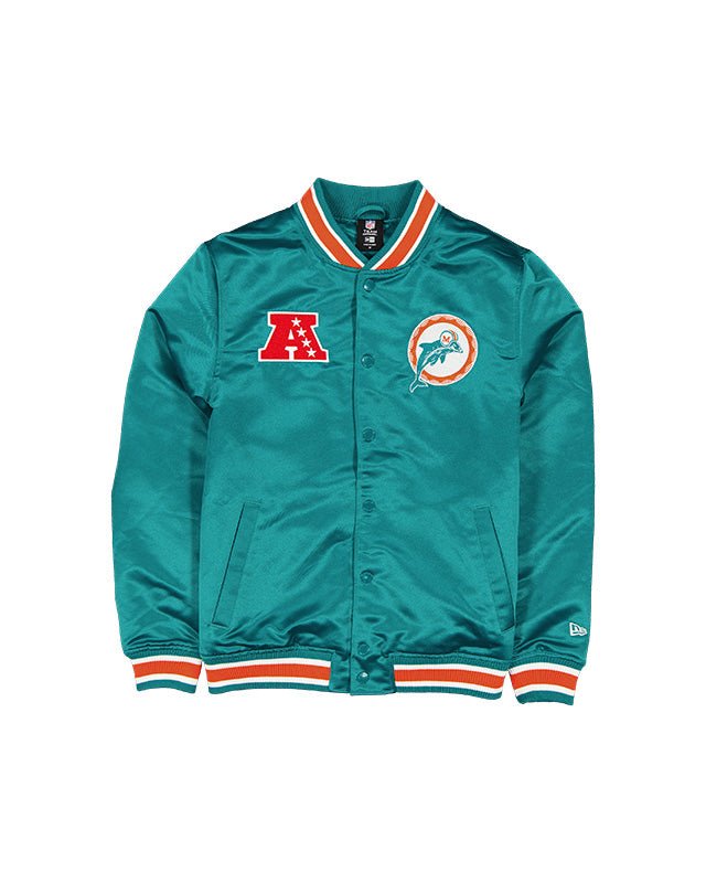 Miami Dolphins Aqua Satin Classics Jacket - New Era -