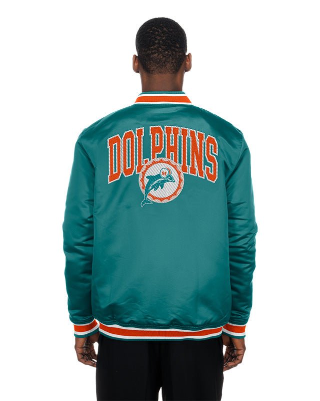 Miami Dolphins Aqua Satin Classics Jacket - New Era -