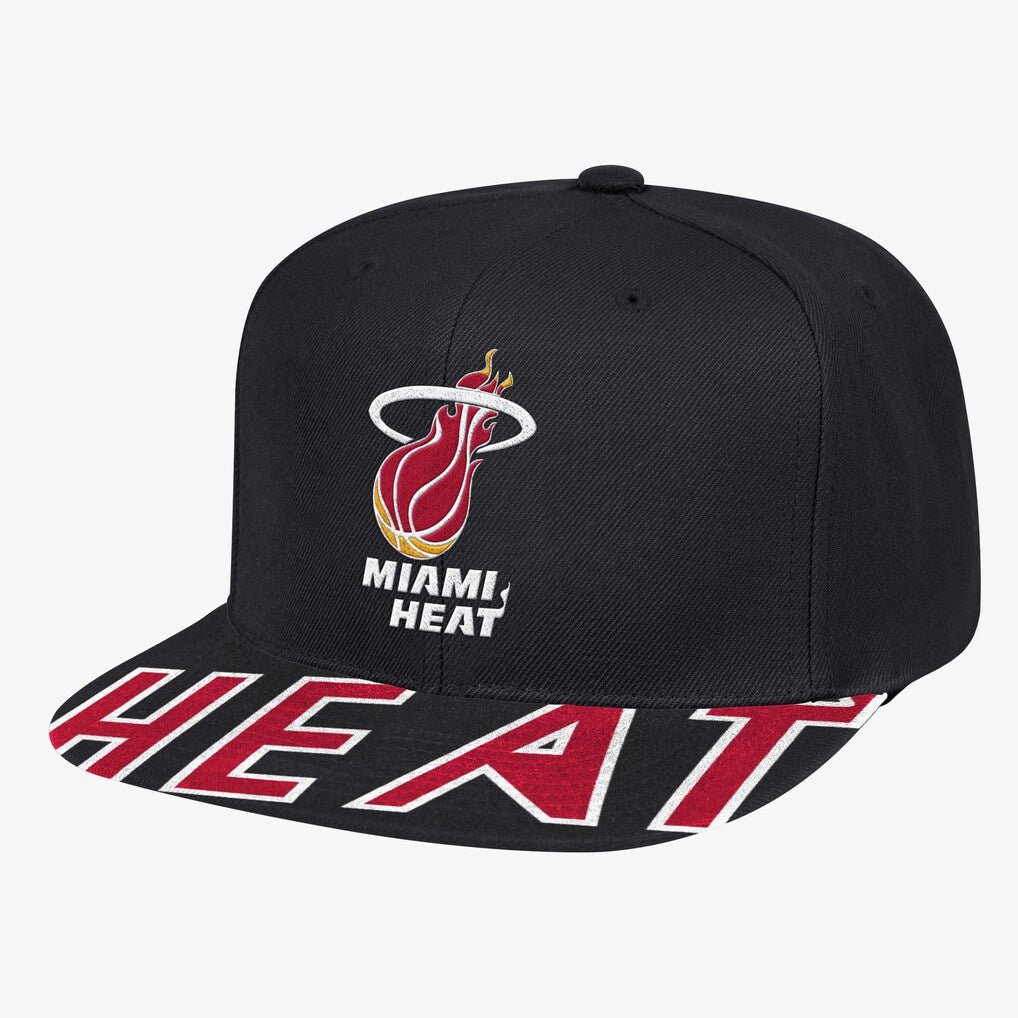 Miami Heat Black Hardwood Classics Swingman Pop Snapback Hat - Mitchell & Ness -