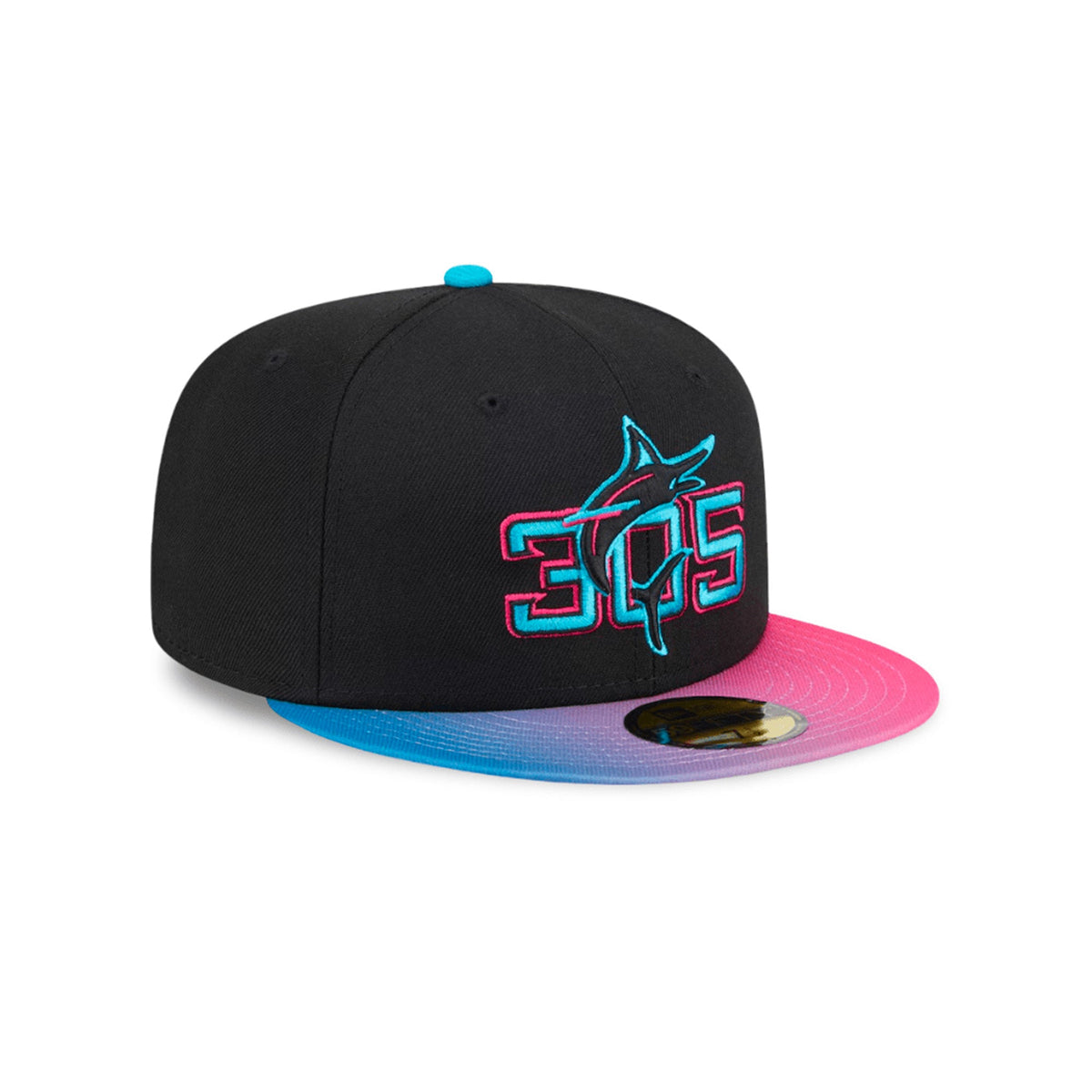 Miami Marlins 2025 City Connect Black 59FIFTY Fitted Hat - New Era - 23310841601
