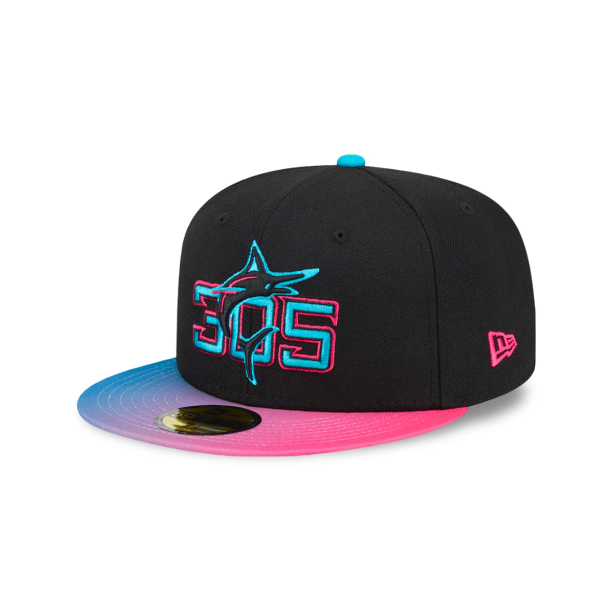 Miami Marlins 2025 City Connect Black 59FIFTY Fitted Hat - New Era - 23310841601