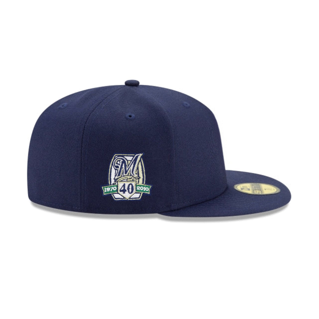 Milwaukee Brewers Cooperstown 40th Anniversary Side Patch Navy 59FIFTY Fitted Hat - New Era - 23860740601