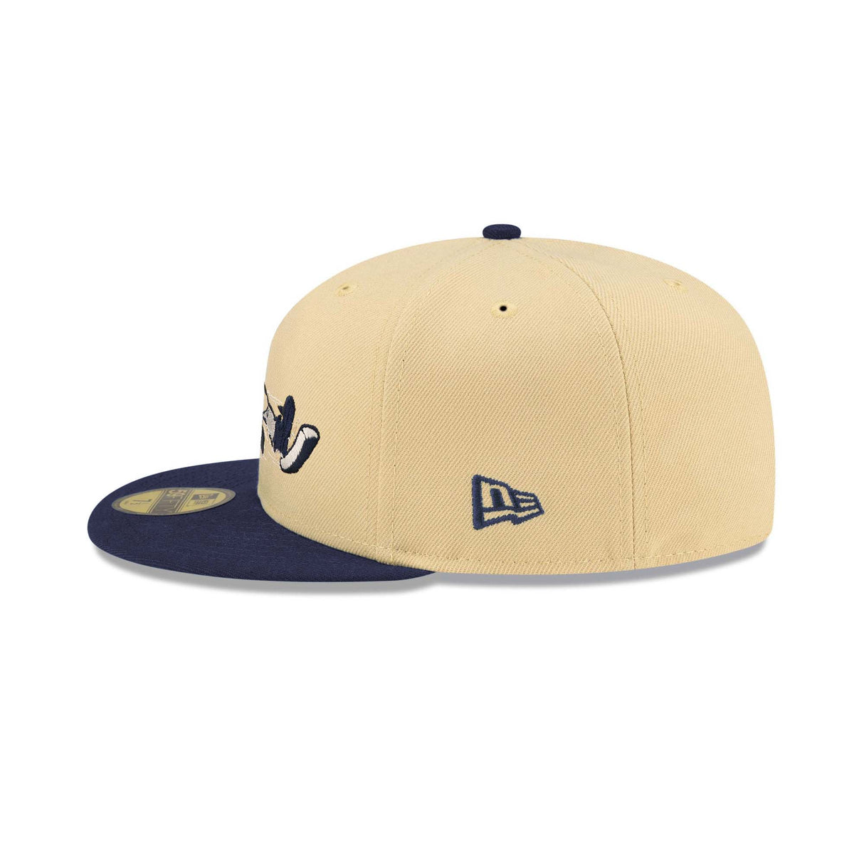 Milwaukee Brewers Mascot 50th Anniversary Patch 59FIFTY Fitted - Beige & Navy - New Era -