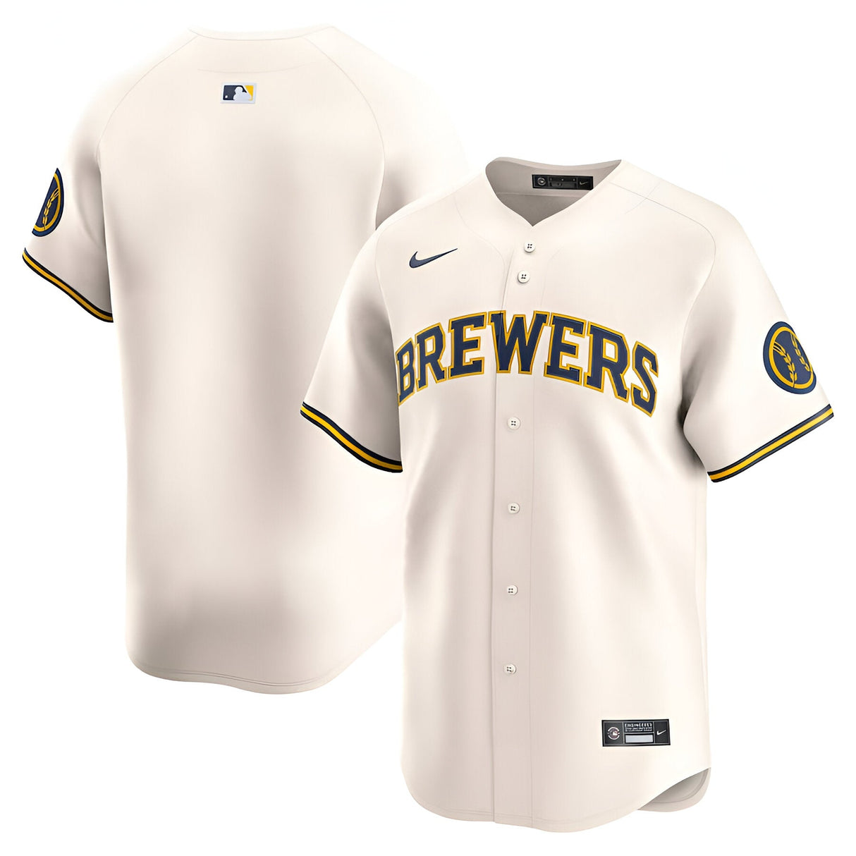 Milwaukee Brewers Nike Home Limited Cream Jersey - Nike -