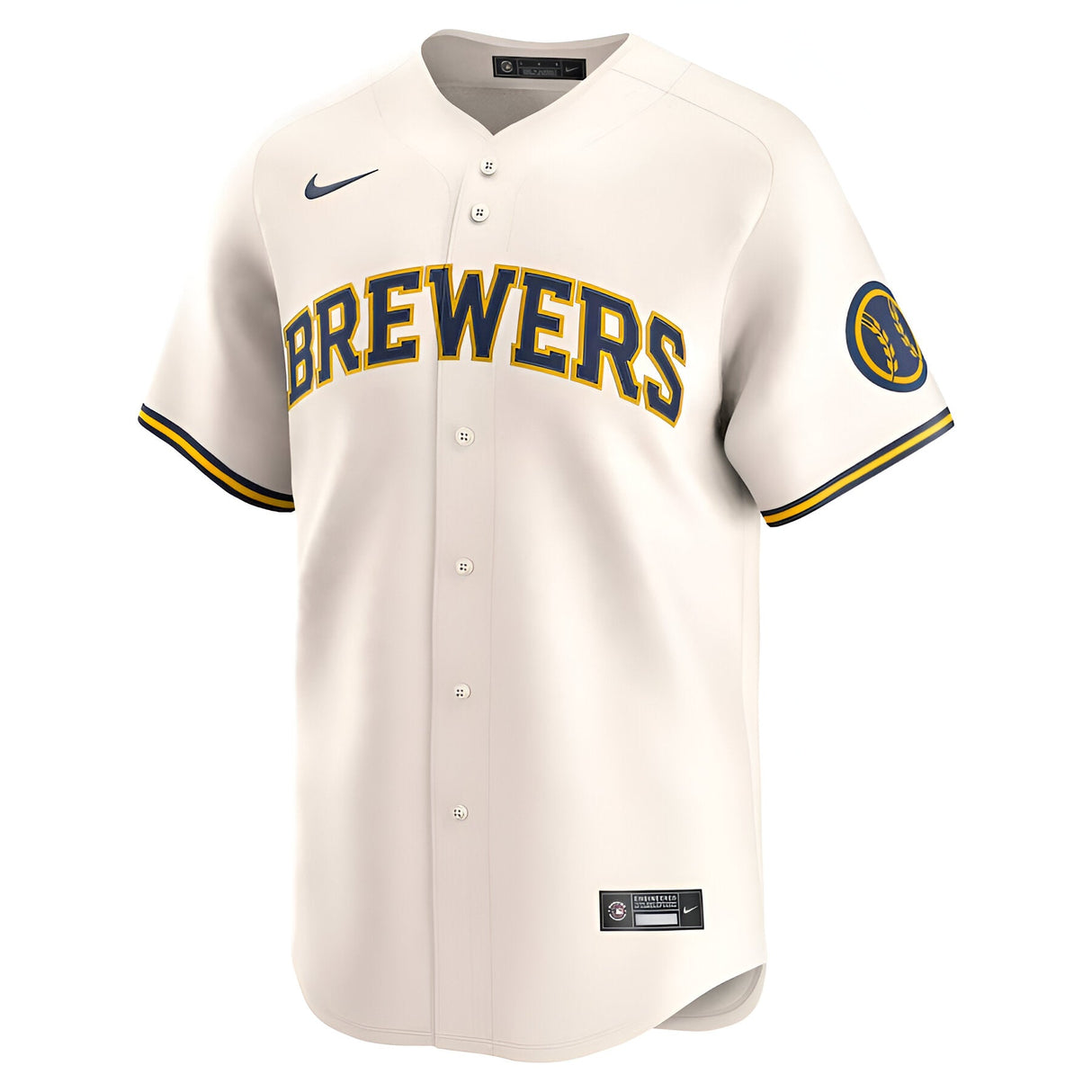 Milwaukee Brewers Nike Home Limited Cream Jersey - Nike -