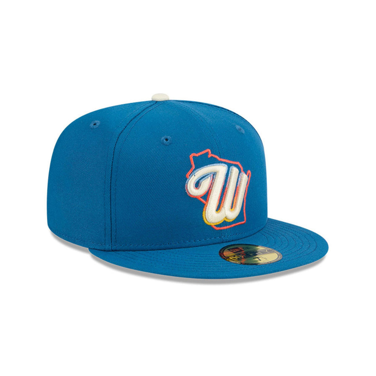 Milwaukee Brewers Wisconsin Outline Blue 59FIFTY Fitted Hat - New Era - 23311140602
