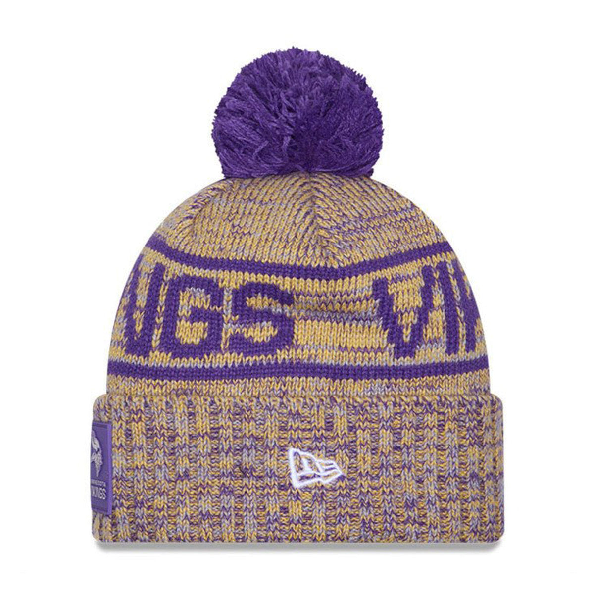 Minnesota Vikings Script Pom Cuffed Knit Beanie - New Era - 238302131