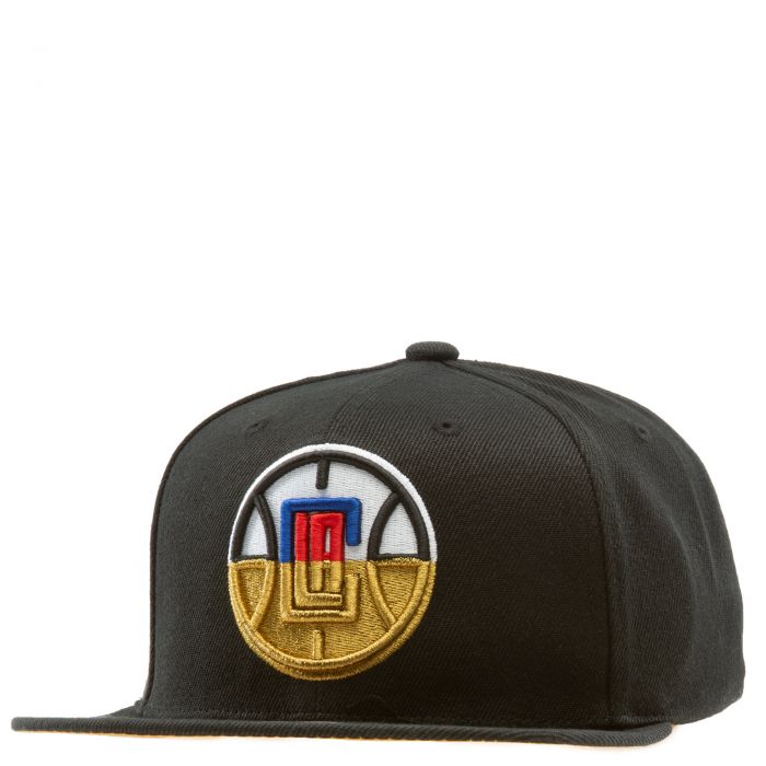 Mitchell & Ness LA Clippers Black/Gold Snapback Hat - Mitchell & Ness -