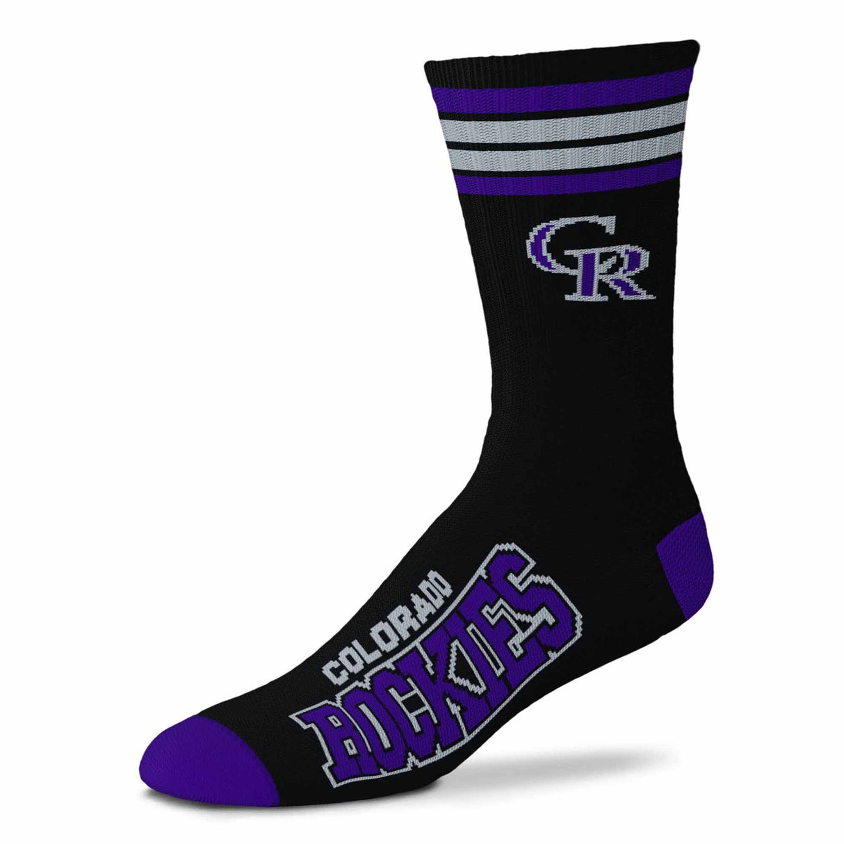 MLB 4 - Stripe "Deuce" Performance Crew Socks - CHOOSE YOUR TEAM - For Bare Feet -