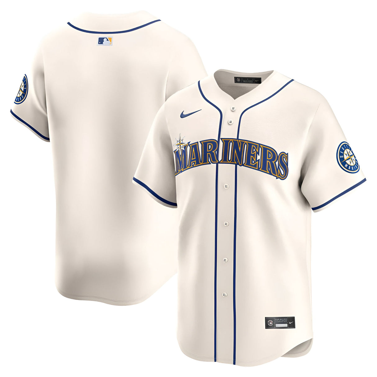 MLB Seattle Mariners Nike Alternate Limited Cream Jersey - Nike -
