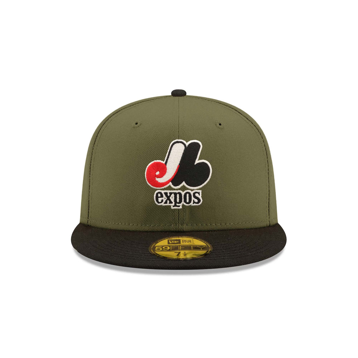 Montreal Expos 35th Anniversary Patch Olive & Black "Field Issue" 59FIFTY Fitted Hat - New Era -