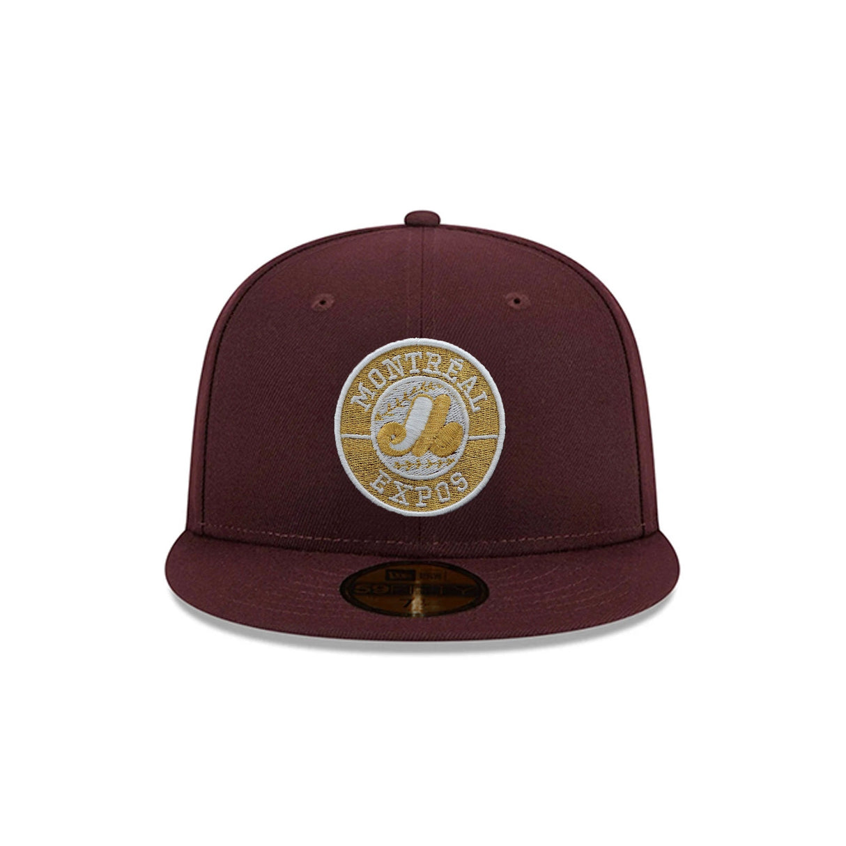 Montreal Expos Metallic Gold Logo Maroon 59FIFTY Fitted Hat - New Era - 23863843112
