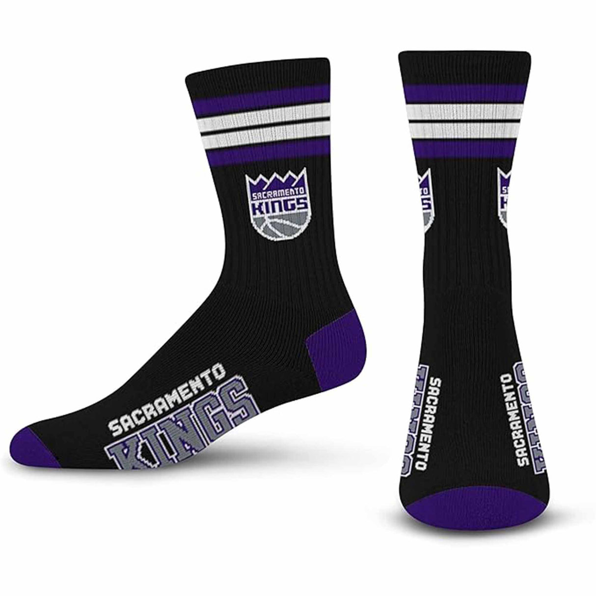 NBA 4 - Stripe "Deuce" Performance Crew Socks - CHOOSE YOUR TEAM - For Bare Feet -
