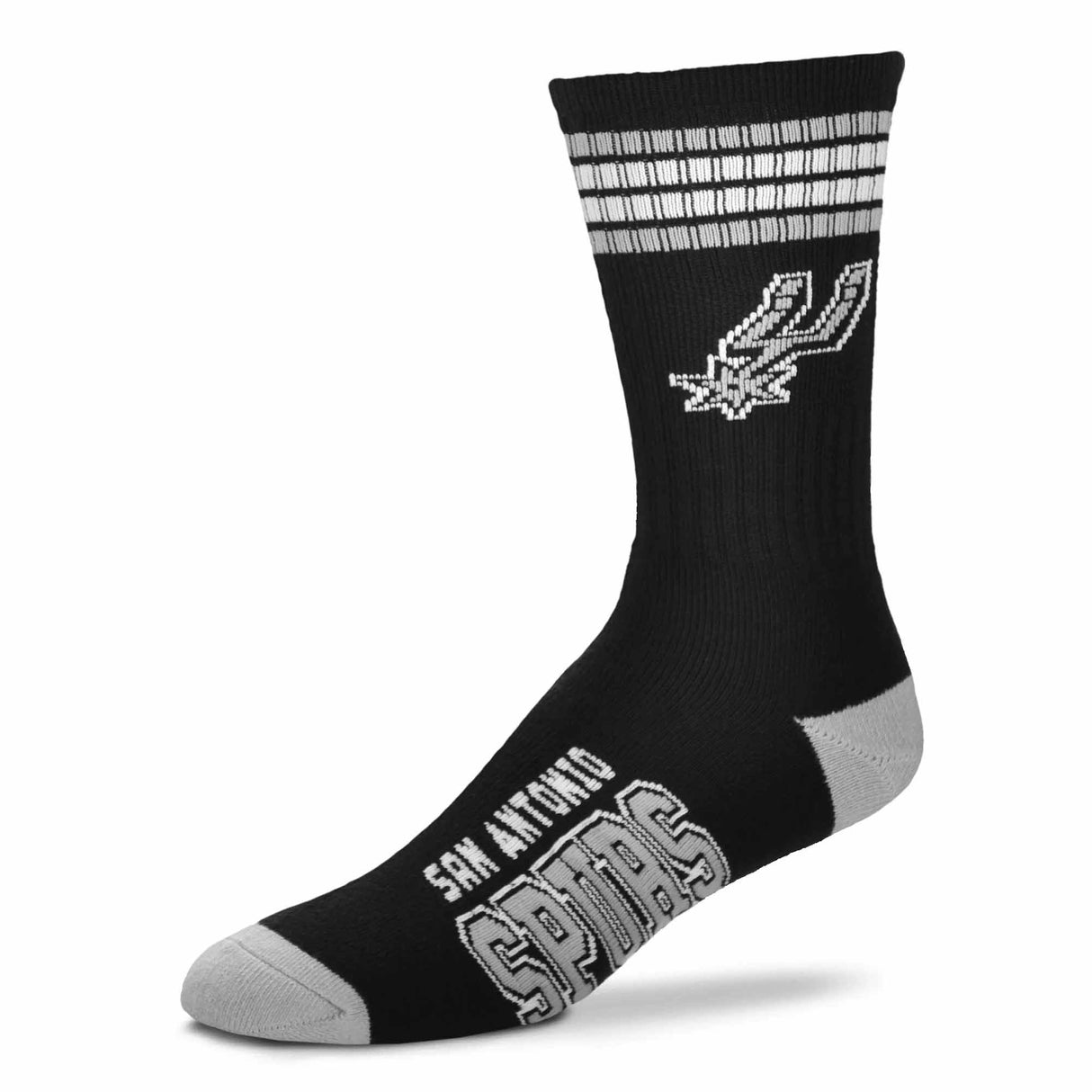 NBA 4 - Stripe "Deuce" Performance Crew Socks - CHOOSE YOUR TEAM - For Bare Feet -