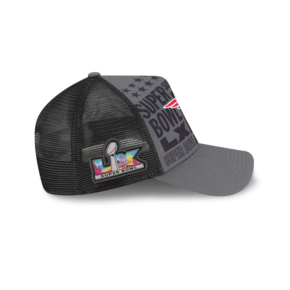 New England Patriots Super Bowl LX Charcoal 9FORTY A - Frame Trucker Hat - New Era - 36030212202